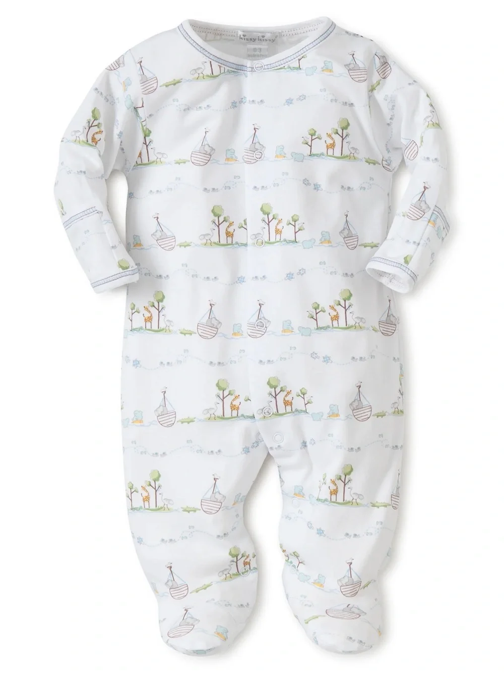 Kissy Kissy noah’s ark print footies pima cotton newborn baby boy girl unisex